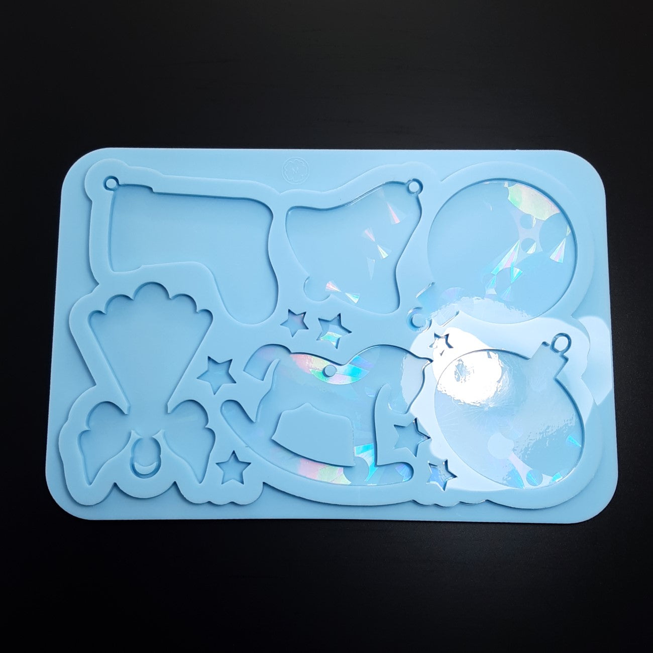 6 Holographic Christmas Ornaments (Set