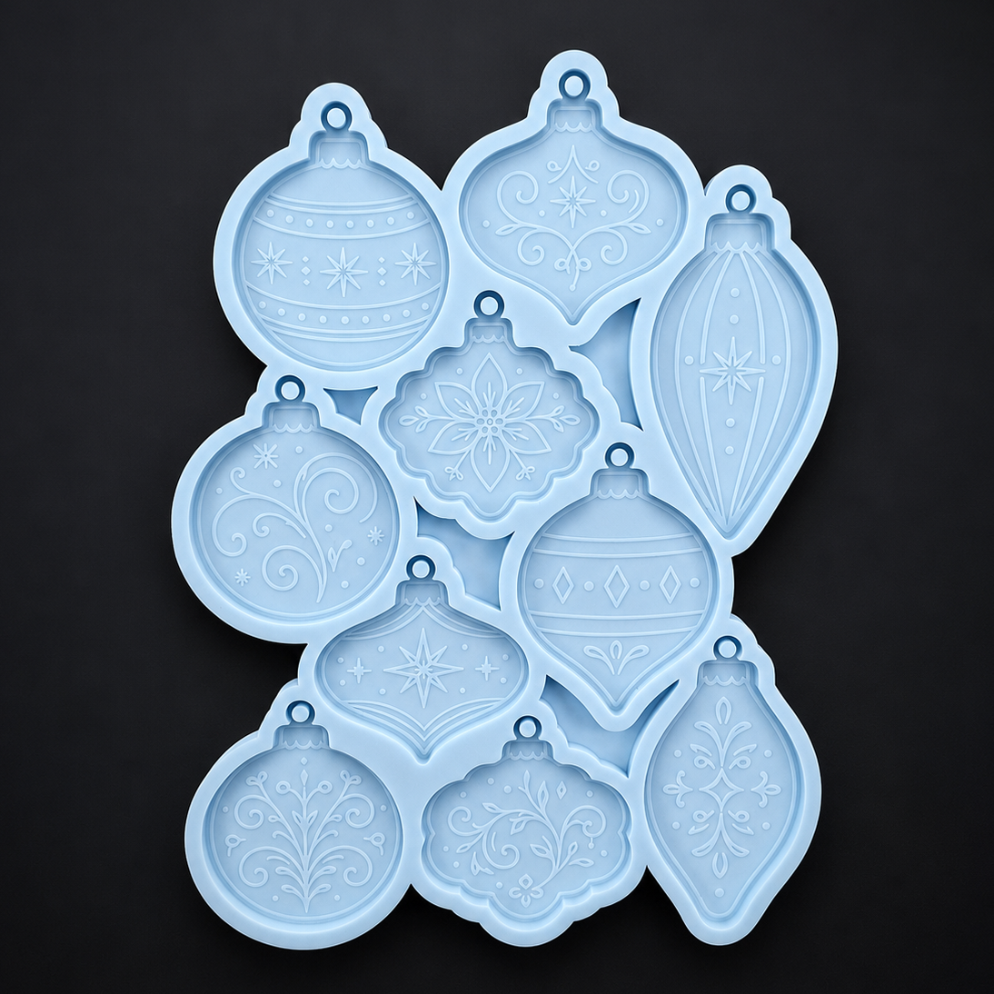 Elegant Engraved Christmas Baubles (10 pcs)