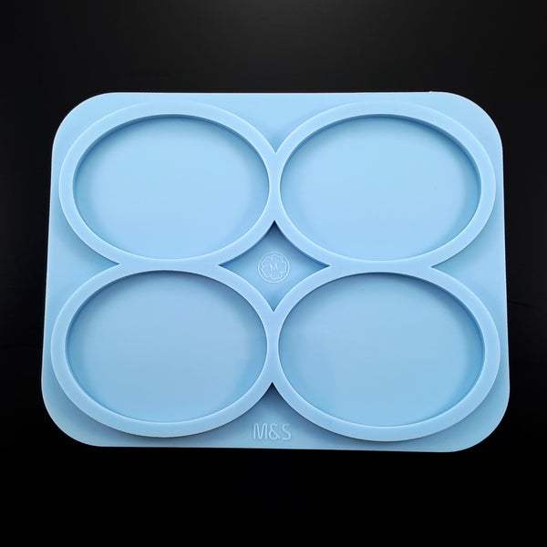Set of 3 molds - Oval coasters with holder and large tray