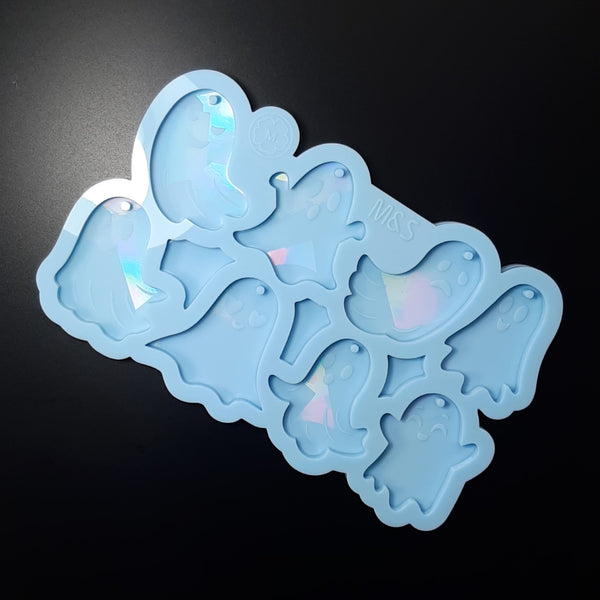 Holographic Halloween Ghost keychains - 8 pcs