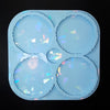 Set of 3 molds - Holographic round Geode tray with coasters and holder