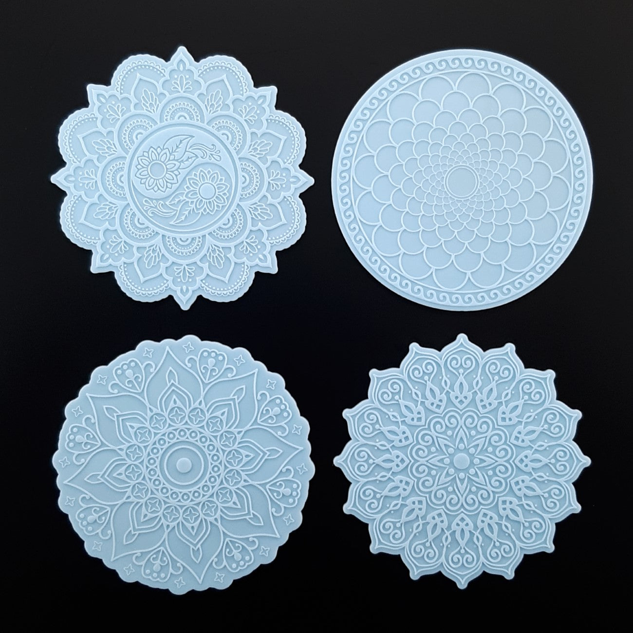 Inlay mold - Set of 4 different Mandalas (