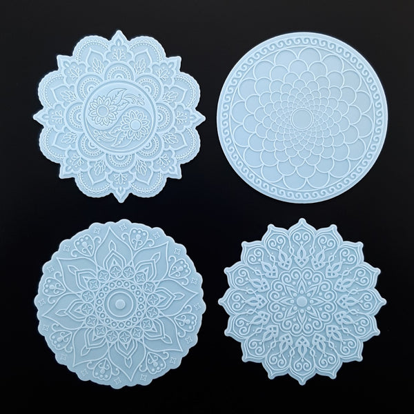 Inlay mold - Set of 4 different Mandalas (#1)