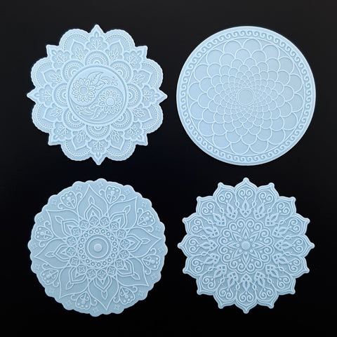 Coaster Molds | 7 Shapes | 4 Inch Coaster Molds for Resin, Geode Coaster  Mold, Round Coaster Mold, Square Coaster Mold, Hexagon Coaster Mold