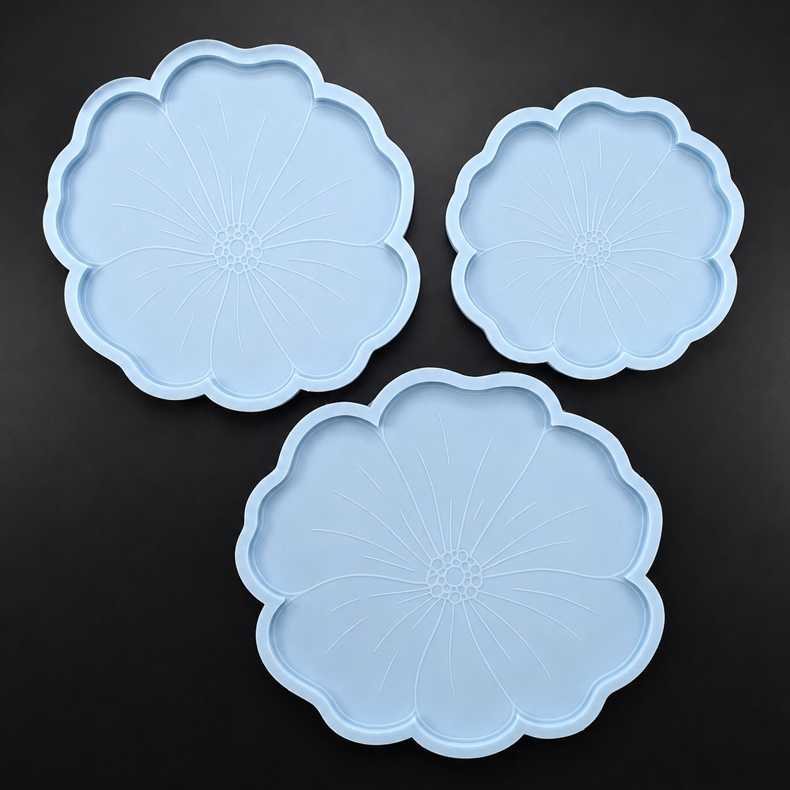 Set of 3 Flower Molds - Lavatera Trays (S+M+L)