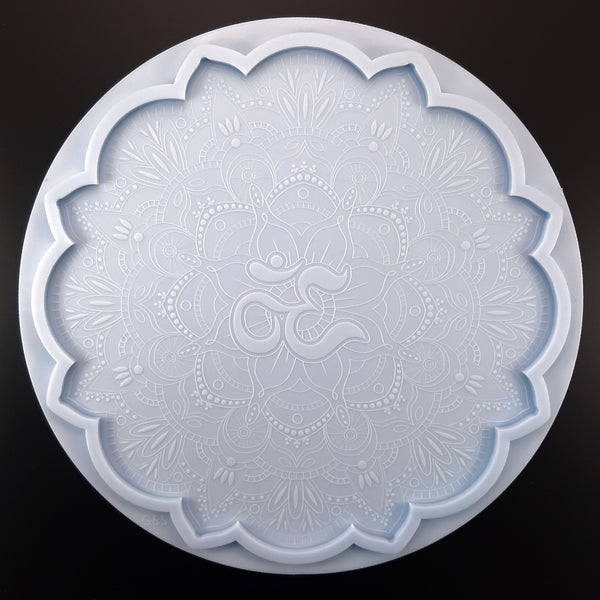 Round tray - Mandala with the AUM (OHM/OM) symbol (XL)