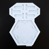 Set of 3 Hexagon molds - coasters with matching holder and large tray
