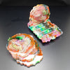 Set of 2 molds - 10mm thick Geode coasters (irregular shaped) with holder