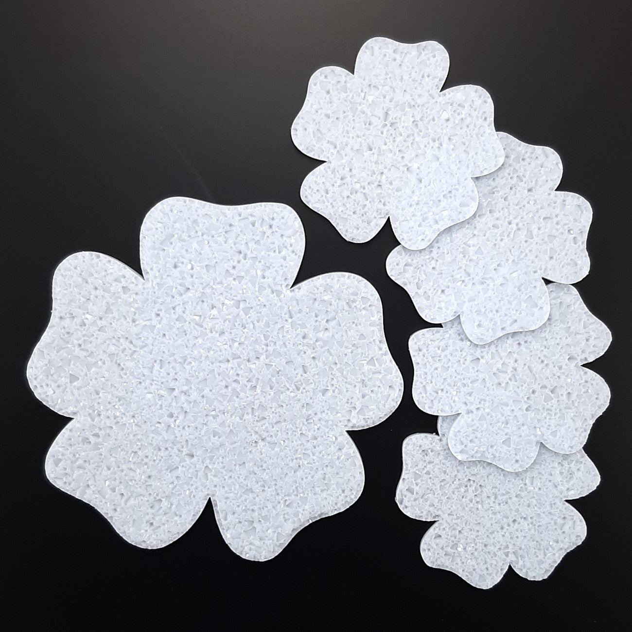 Set of 5 Druzy Flower Inlay molds (Geranium)