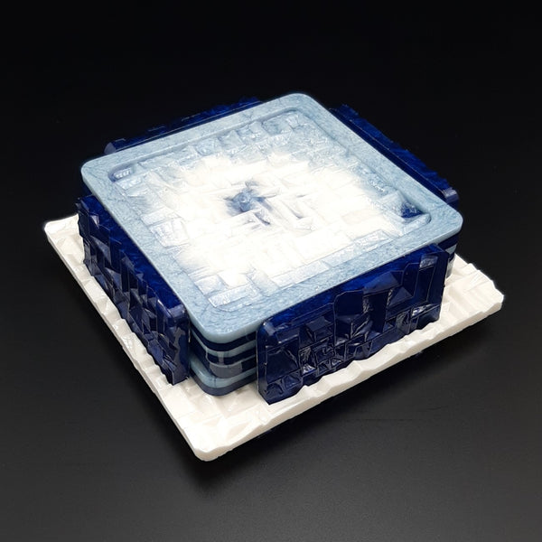 Set of 2 Tetris molds - Square coasters with raised edge + holder