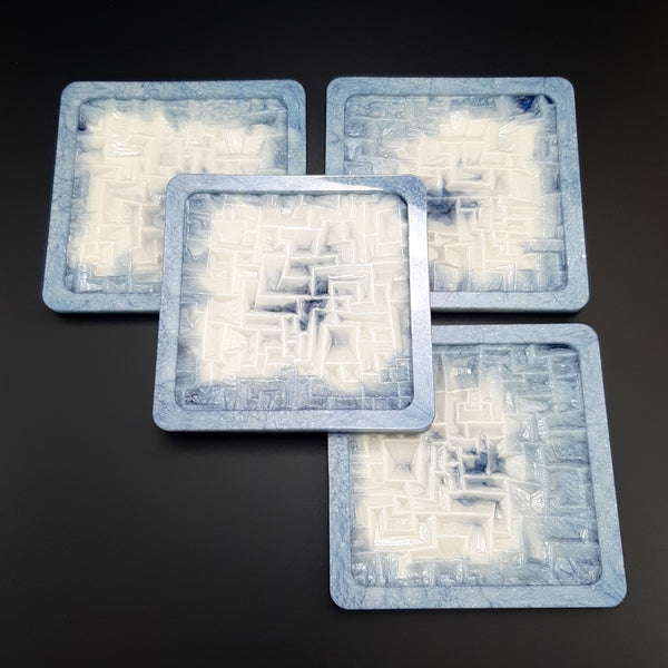 Square Tetris coasters with raised edge - 10 x 10 cm (4