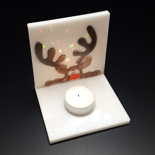 Tealight Candle holder - Holographic with Decorative corners