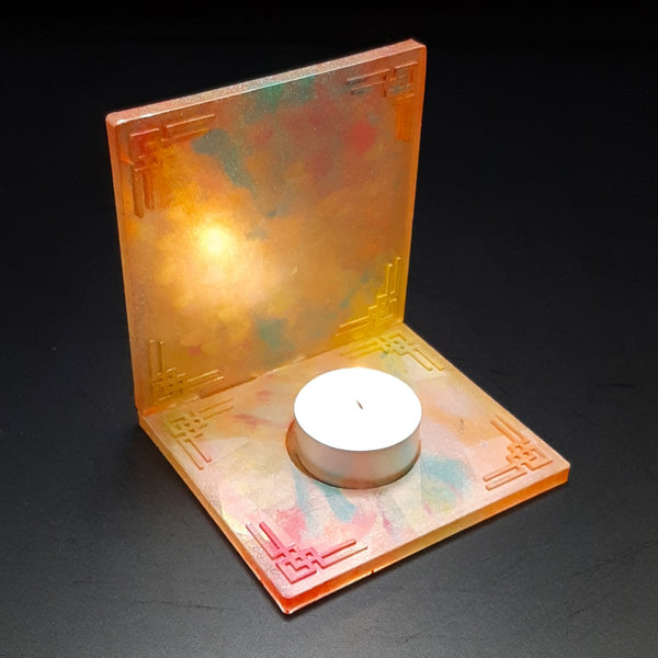 Tealight Candle holder - Holographic with AUM (OHM/OM) symbol