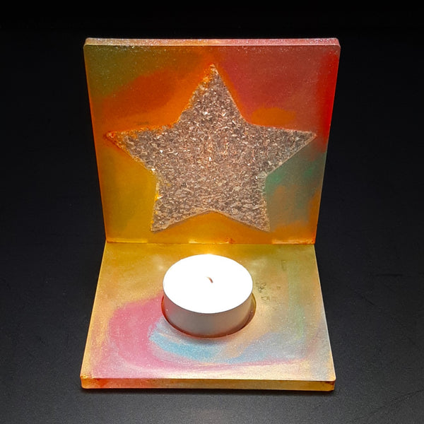 Tealight Candle holder - Druzy Crystal Heart