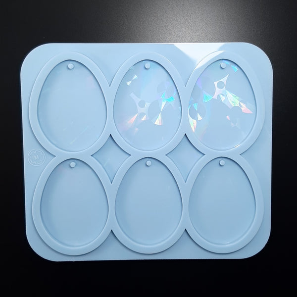 Set of 6 Holographic Decoration eggs (small)