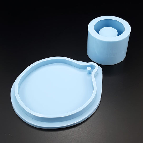 Set of 2 molds - Royal Coaster with candle holder