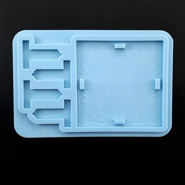 Set of 3 Ocean molds - coasters with matching holder and tray