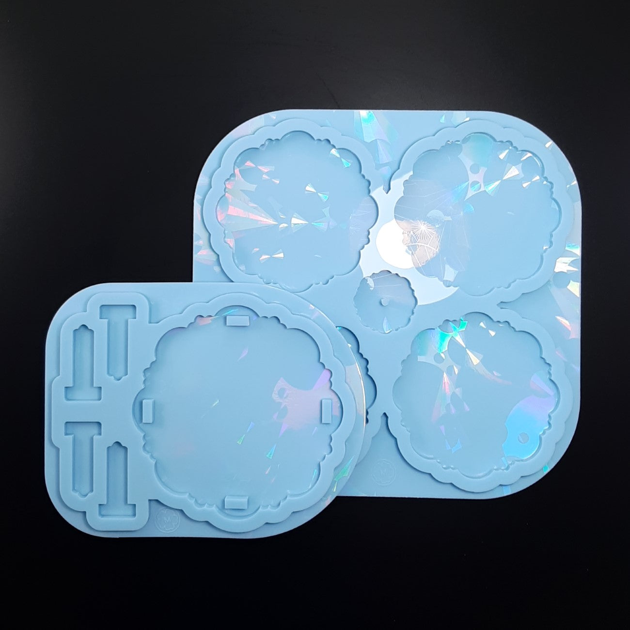 Set of 2 molds -  Holographic Magical coasters with matching holder