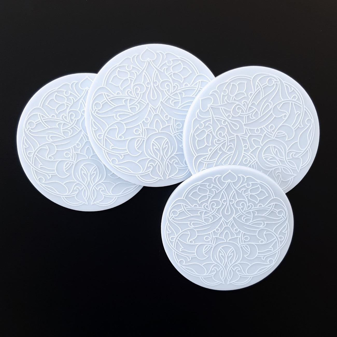 Inlay molds for round coasters 