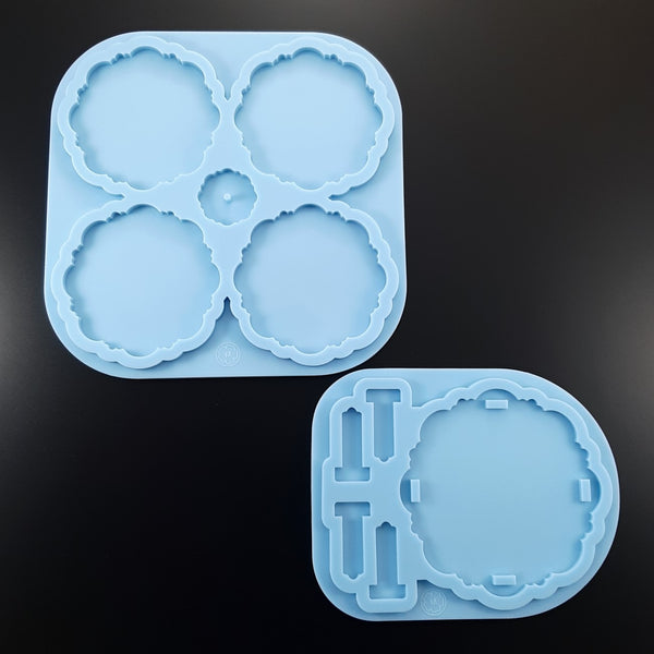 Set of 2 molds - Magical coasters with matching holder