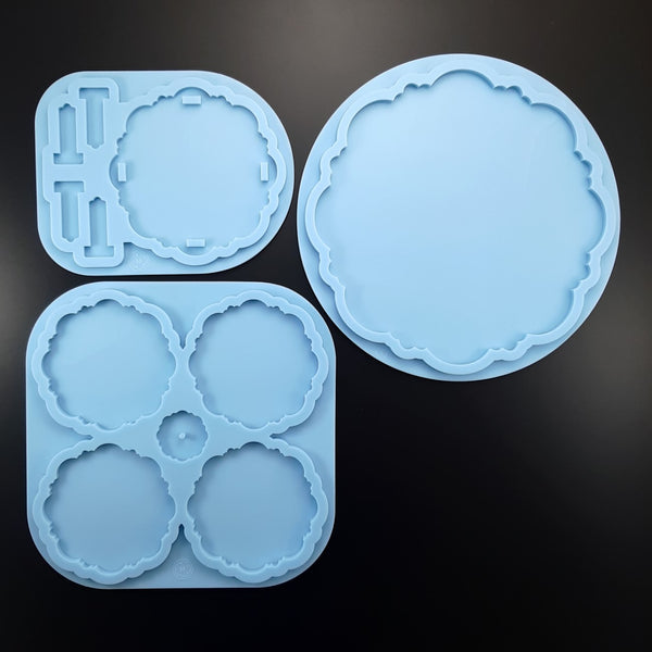 Set of 3 molds - Magical coasters with holder and tray
