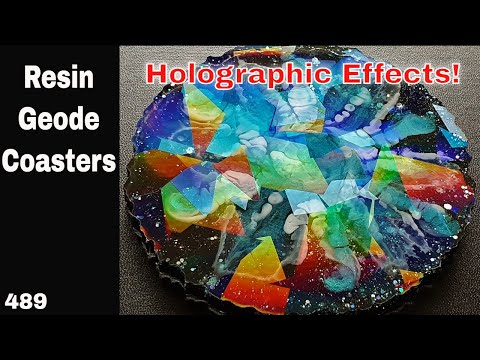 Holographic Geode coasters